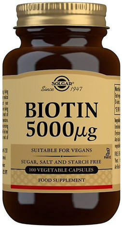 Solgar Biotin 5000ug 100 Vegetable Capsules