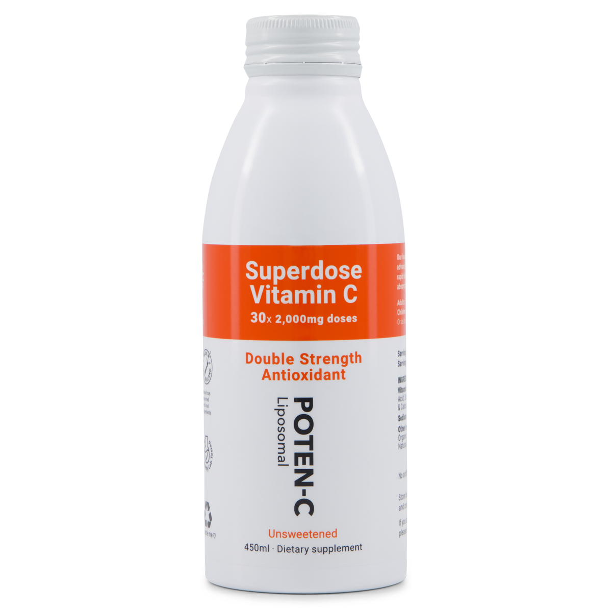 Poten-C Superdose Liposomal Vitamin C - 30x 2000mg Doses + FREE Gift with Purchase (75ml 1000mg Liposomal Vitamin C)