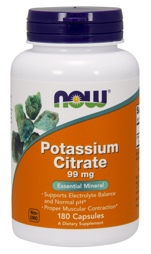 Now Potassium Citrate 99mg 180 Vegetable Capsules