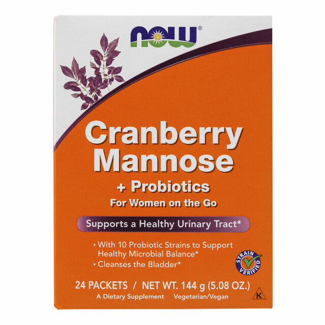 NOW Cranberry Mannose + Probiotics 24 Packets
