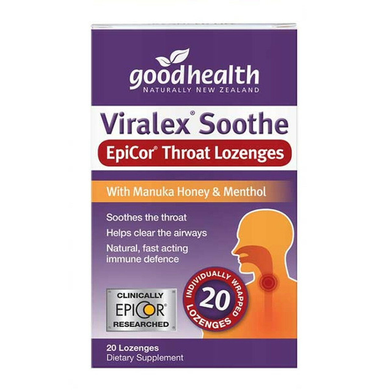 Good Health Viralex Soothe Epicor Lozenges 20 Pack