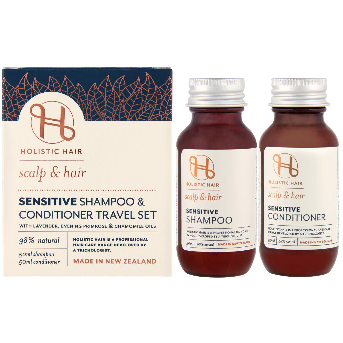 Holistic Hair Travel Pack Sensitive Shampoo & Conditioner 2 x 50ml