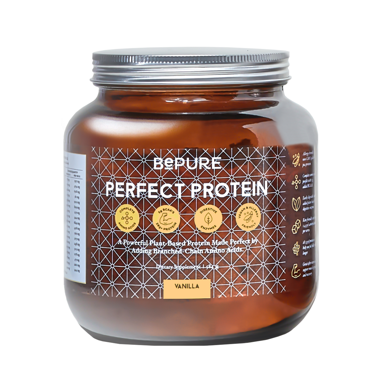 BePure Perfect Protein Vanilla Glass Jar 584g