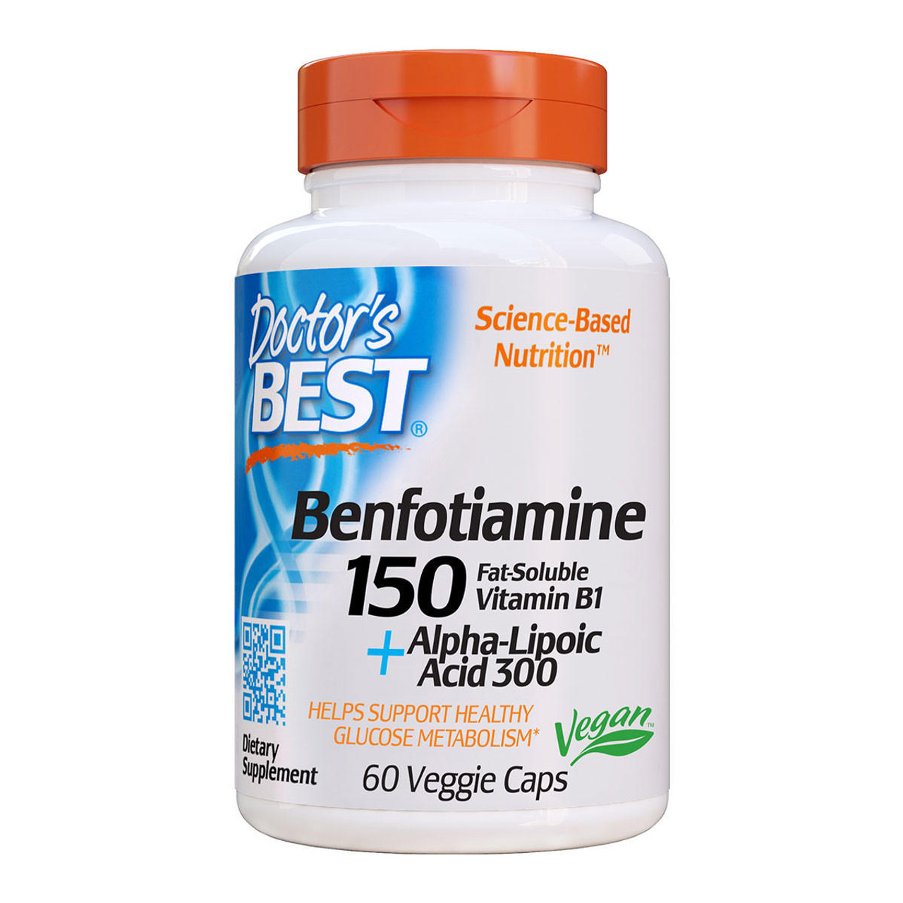 Doctors Best Benfotiamine 150+Alpha-Lipoic Acid 300 with BenfoPure 60 Vege Caps