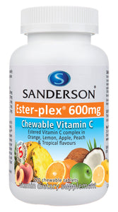 Sanderson Vitamin C Ester-Plez 600mg 5 Fruit 220 Chewables