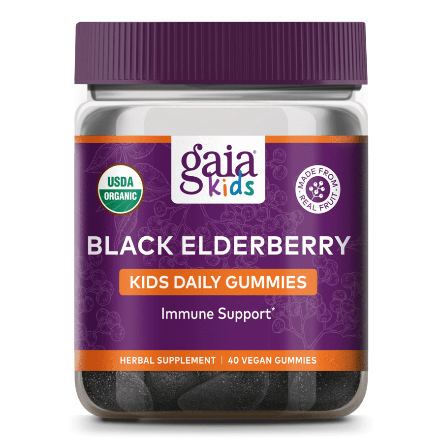 Gaia Herbs GaiaKids® Black Elderberry Kids Daily Gummies 40 Vegan Gummies 
