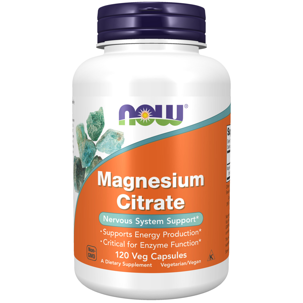 Now Magnesium Citrate 120 Vegetable Capsules 