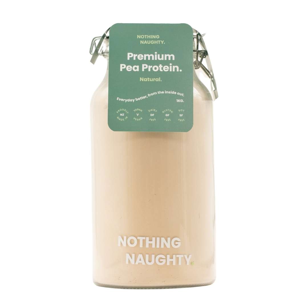 Nothing Naughty Premium NZ Pea Protein Natural 1kg Jar 