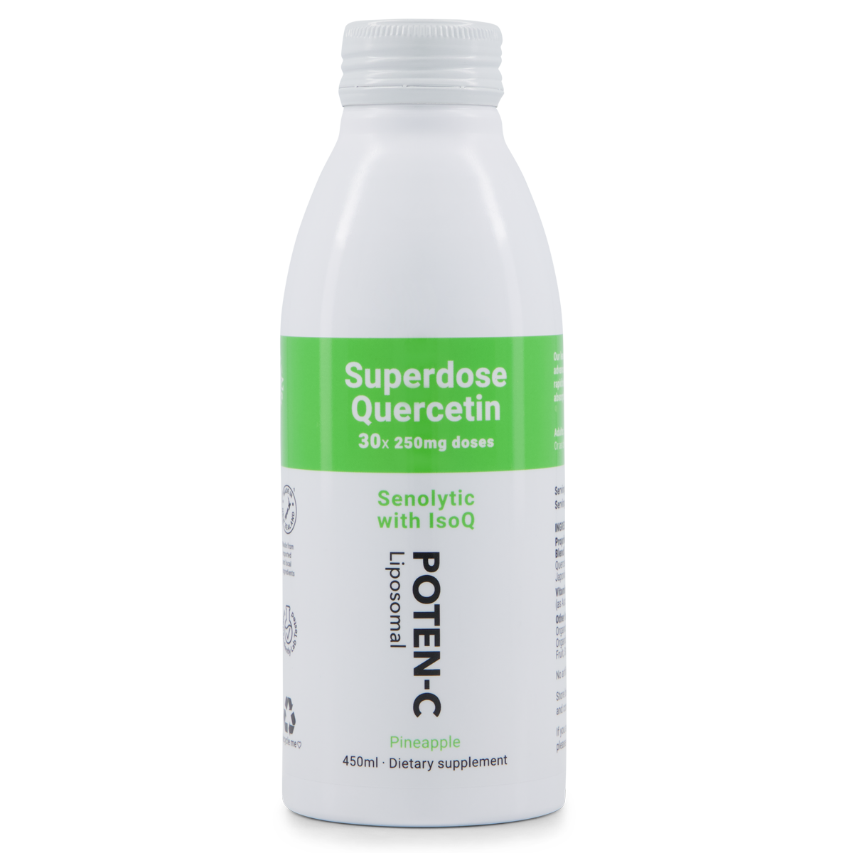 Poten-C Superdose Liposomal Quercetin - 30x 250mg Doses 450ml Pineapple