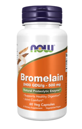 NOW Bromelain 500mg 60 Veg Capsules