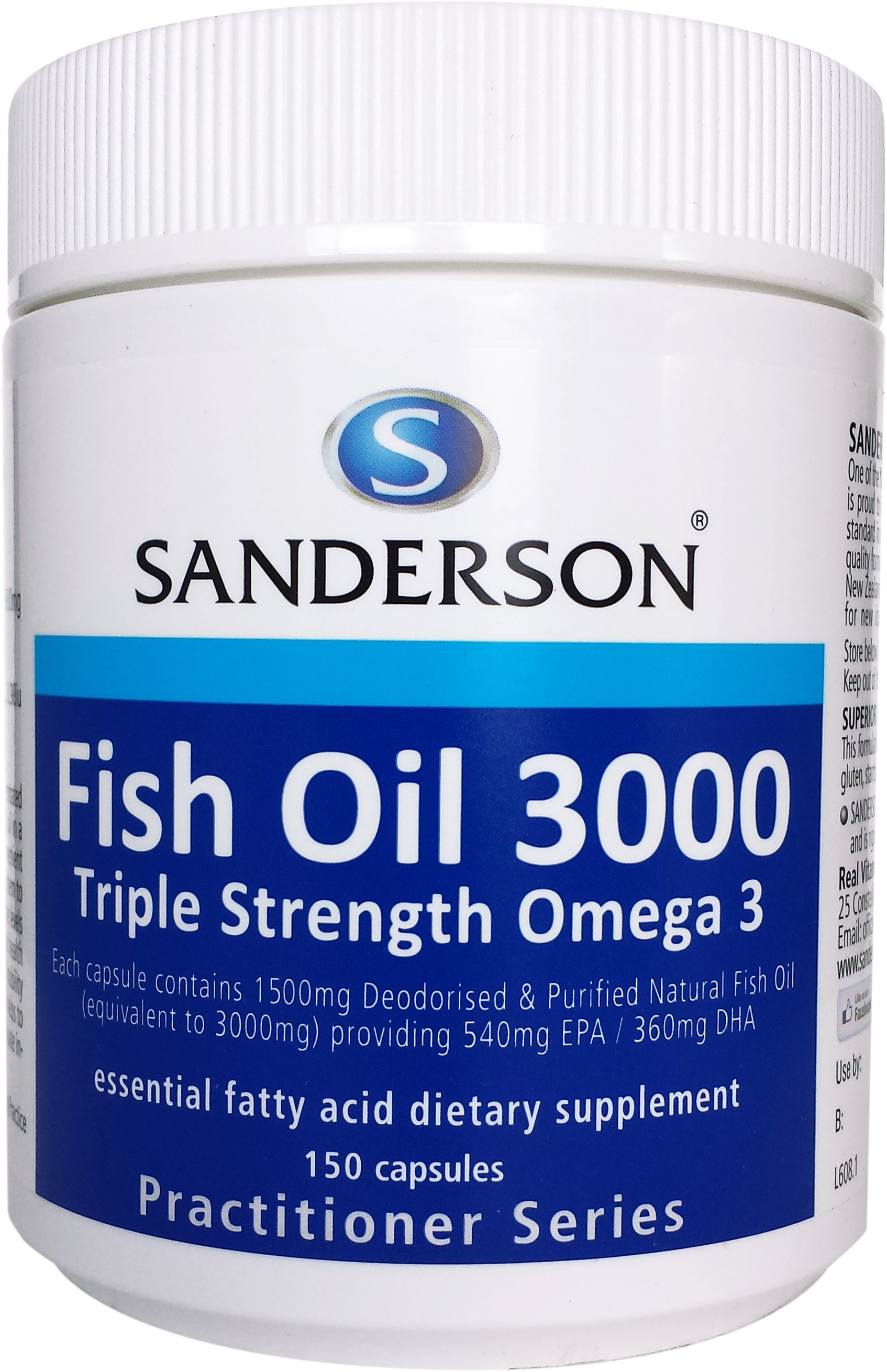 Sanderson Fish Oil 3000 150 Capsules