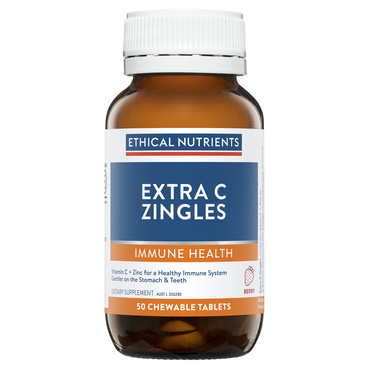 Ethical Nutrients Extra C Zingles 50 Chewables Berry