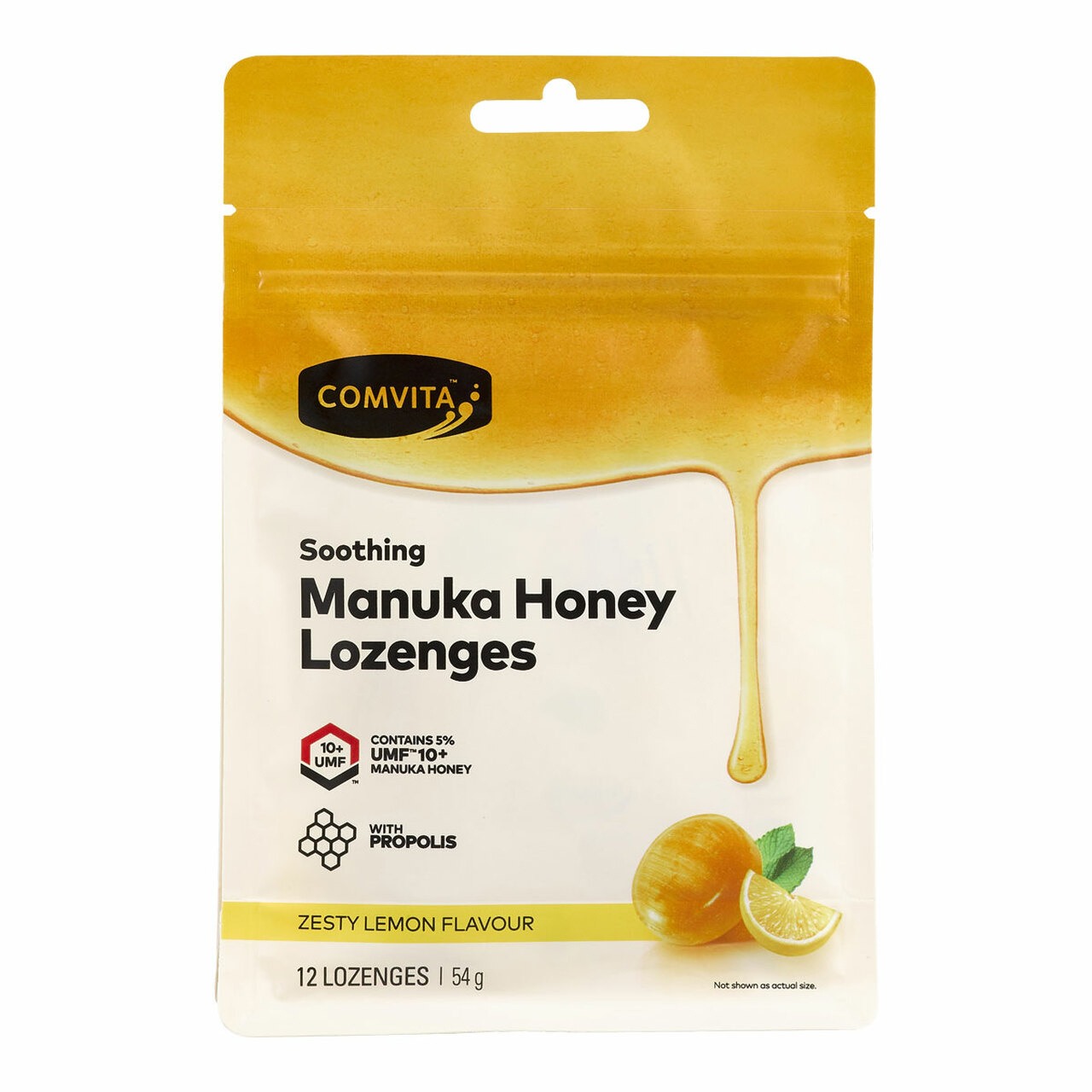 Comvita Manuka Honey Lozenges Zesty Lemon Flavour - 12 Pack